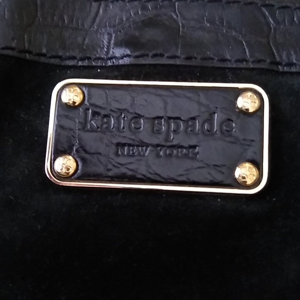 Kate Spade Suede Purse with Patent Alligator Trim